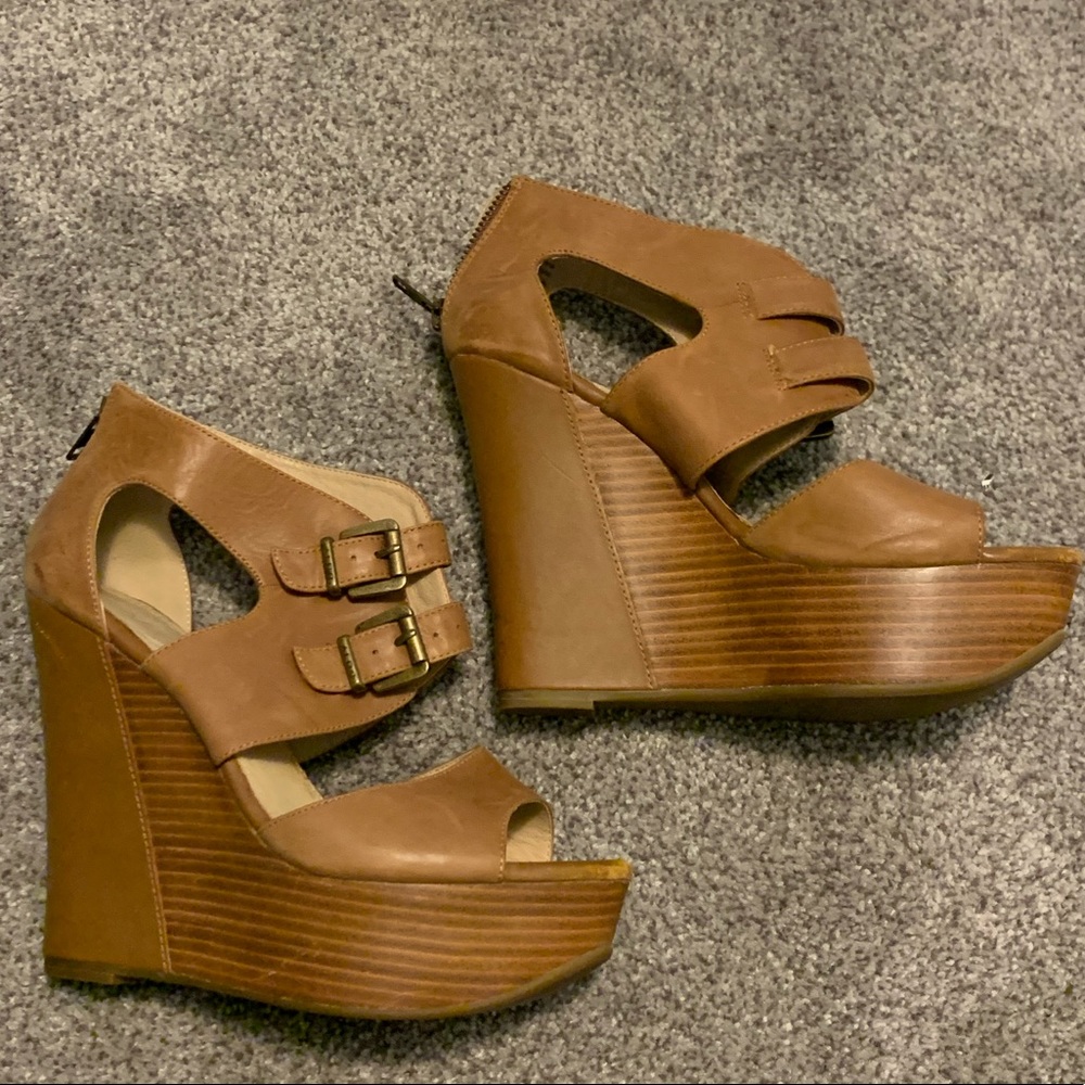 Aldo Tan Platform Wedge Sandals